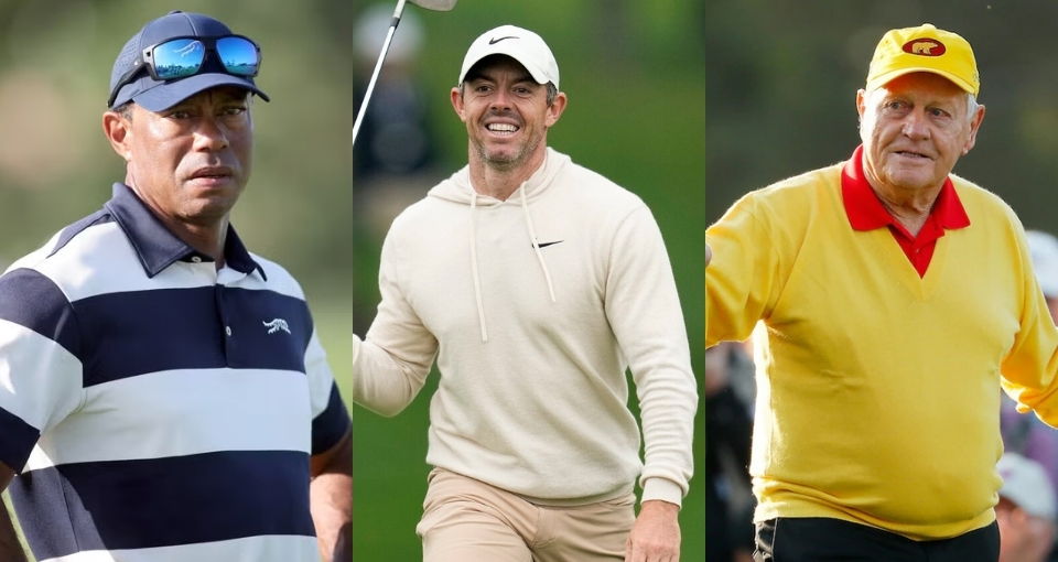 Tiger Woods, Jack Nicklaus, and Rory McIlroy