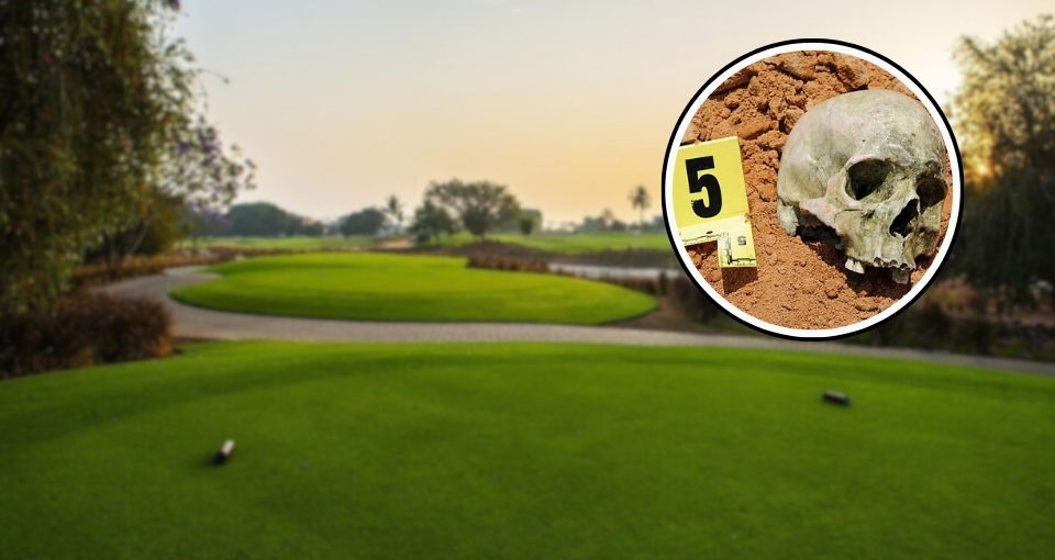 Golf Course and Human Skull