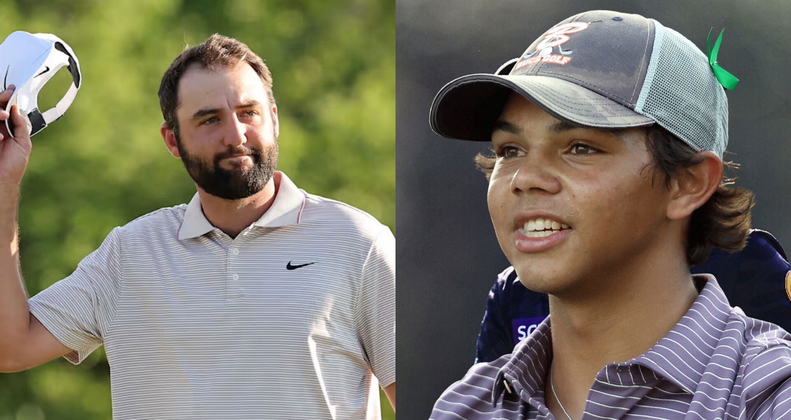 Charlie Woods and Scottie Scheffler